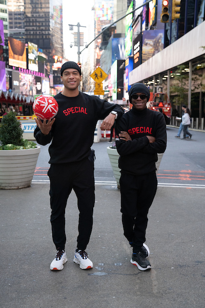 Special Olympic Athletes in NY City for the Special Campaign launch wearing new sweatshirts